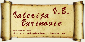 Valerija Burinović vizit kartica